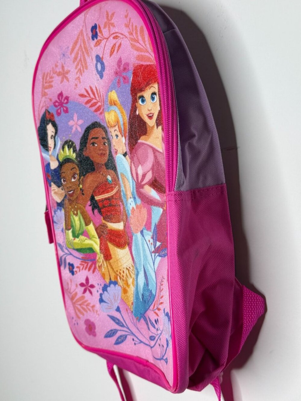 Disney Princess Pink Kids Backpack Ariel Tiana Moana Cinderella NWT - Picture 3 of 6